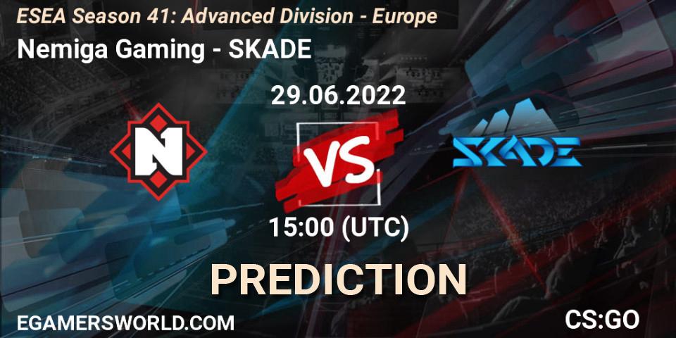 Nemiga Gaming - SKADE: Maç tahminleri. 29.06.2022 at 15:00, Counter-Strike (CS2), ESEA Season 41: Advanced Division - Europe