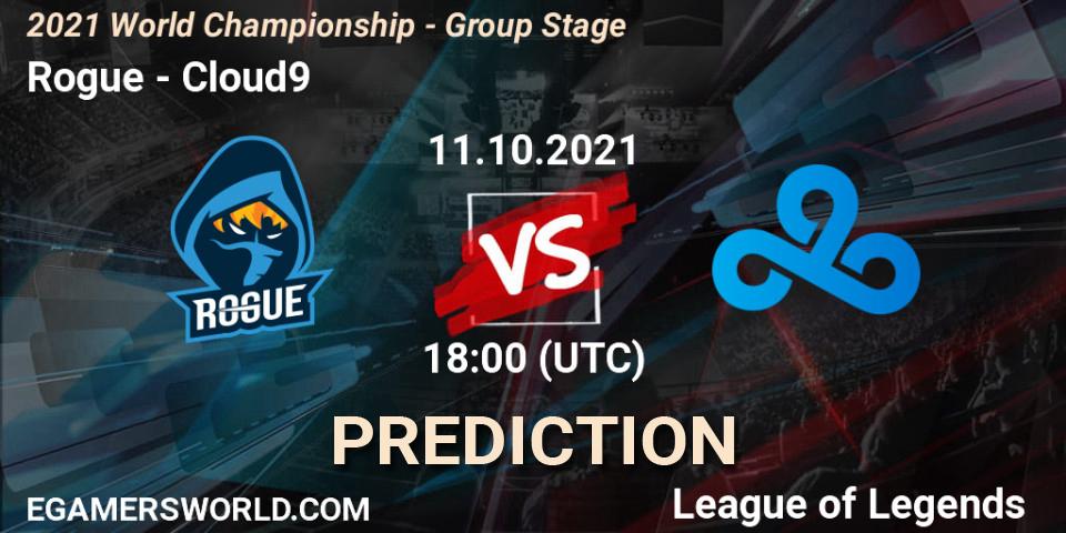 Rogue - Cloud9: Maç tahminleri. 11.10.2021 at 18:00, LoL, 2021 World Championship - Group Stage