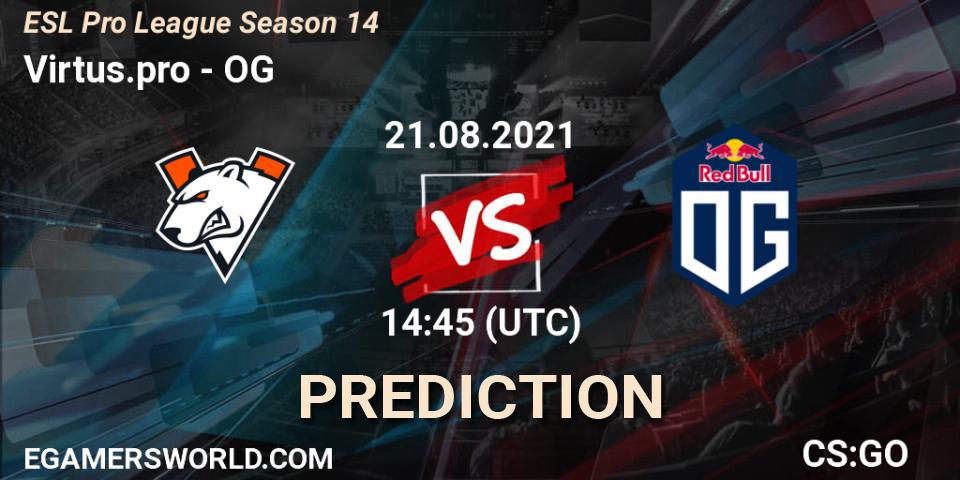 Virtus.pro - OG: Maç tahminleri. 21.08.2021 at 15:20, Counter-Strike (CS2), ESL Pro League Season 14