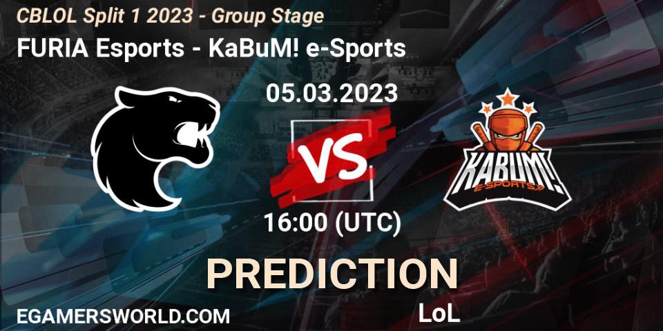 FURIA Esports - KaBuM! e-Sports: Maç tahminleri. 05.03.23, LoL, CBLOL Split 1 2023 - Group Stage