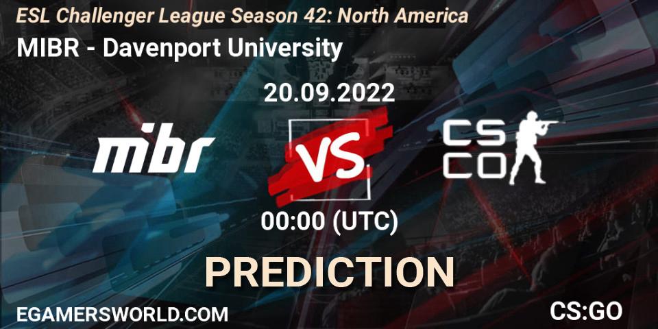 MIBR - Davenport University: Maç tahminleri. 20.09.2022 at 01:30, Counter-Strike (CS2), ESL Challenger League Season 42: North America