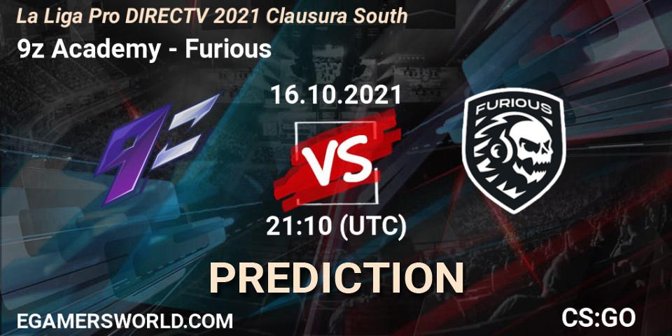 9z Academy - Furious: Maç tahminleri. 16.10.2021 at 21:10, Counter-Strike (CS2), La Liga Season 4: Sur Pro Division - Clausura