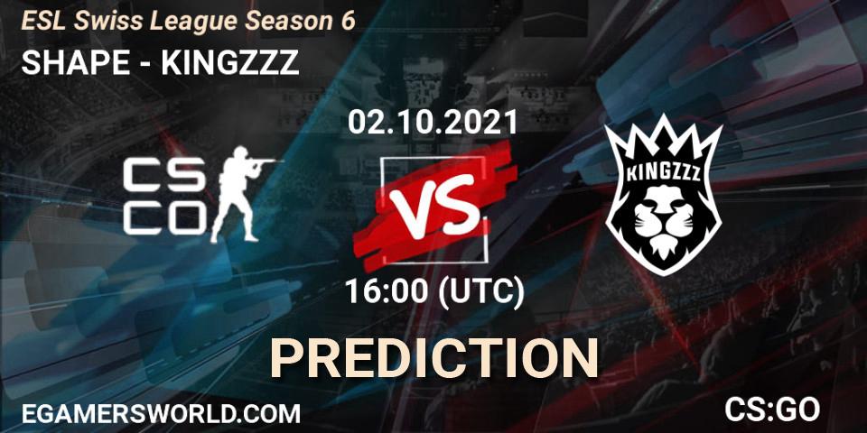SHAPE - KINGZZZ: Maç tahminleri. 02.10.2021 at 16:05, Counter-Strike (CS2), ESL Swiss League Season 6