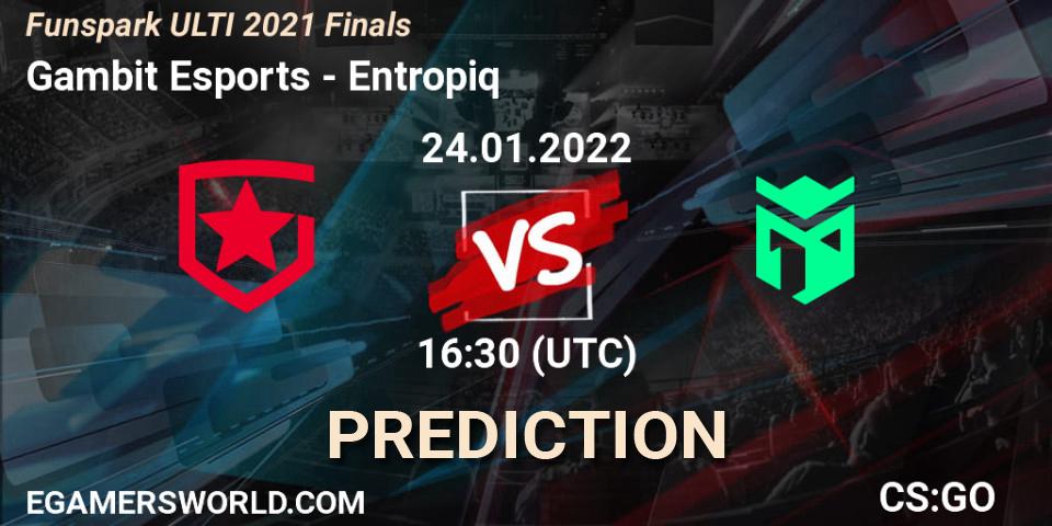 Gambit Esports - Entropiq: Maç tahminleri. 24.01.22, CS2 (CS:GO), Funspark ULTI 2021 Finals