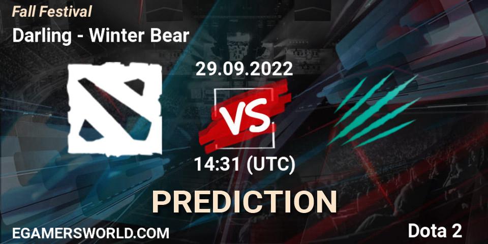 Darling - Winter Bear: Maç tahminleri. 29.09.2022 at 14:31, Dota 2, Fall Festival
