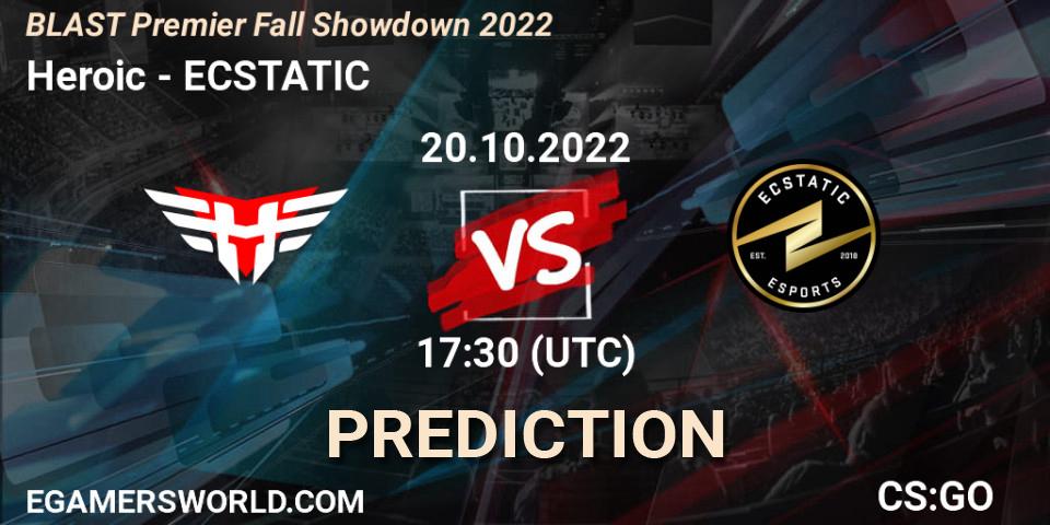 Heroic - ECSTATIC: Maç tahminleri. 20.10.2022 at 18:40, Counter-Strike (CS2), BLAST Premier Fall Showdown 2022 Europe
