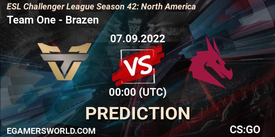 Team One - Brazen: Maç tahminleri. 24.09.22, CS2 (CS:GO), ESL Challenger League Season 42: North America