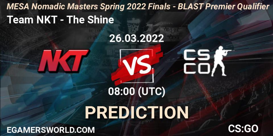 Team NKT - The Shine: Maç tahminleri. 26.03.2022 at 05:30, Counter-Strike (CS2), MESA Nomadic Masters Spring 2022 Finals - BLAST Premier Qualifier