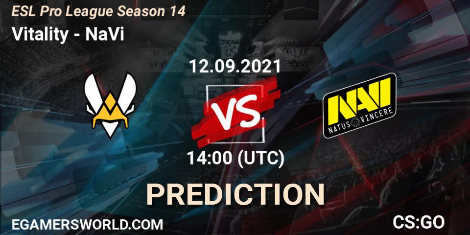 Vitality - NaVi: Maç tahminleri. 12.09.2021 at 14:00, Counter-Strike (CS2), ESL Pro League Season 14
