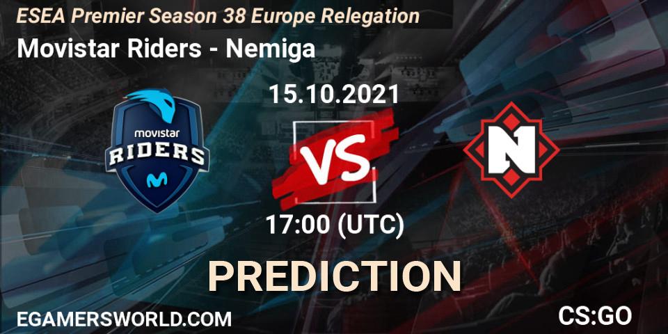 Movistar Riders - Nemiga: Maç tahminleri. 15.10.2021 at 17:00, Counter-Strike (CS2), ESEA Premier Season 38 Europe Relegation