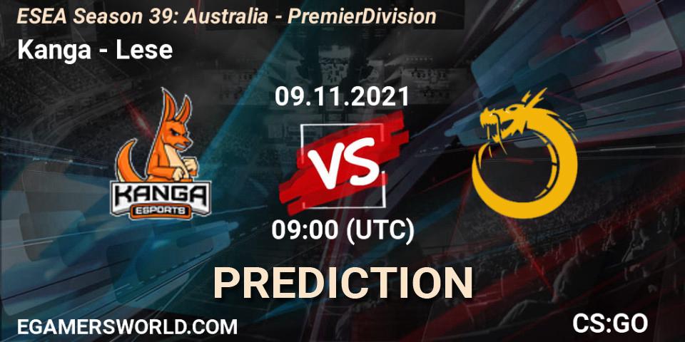 Kanga - Lese: Maç tahminleri. 09.11.2021 at 09:00, Counter-Strike (CS2), ESEA Season 39: Australia - Premier Division