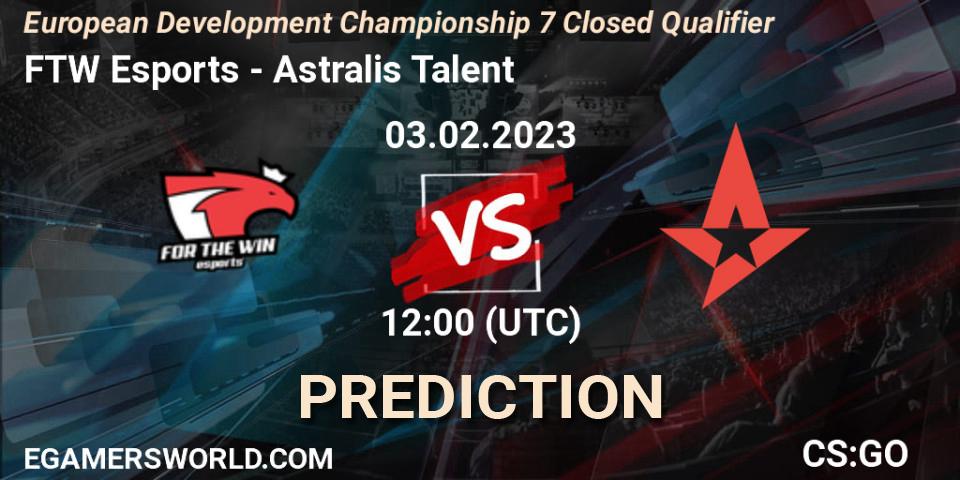 FTW Esports - Astralis Talent: Maç tahminleri. 03.02.23, CS2 (CS:GO), European Development Championship 7 Closed Qualifier