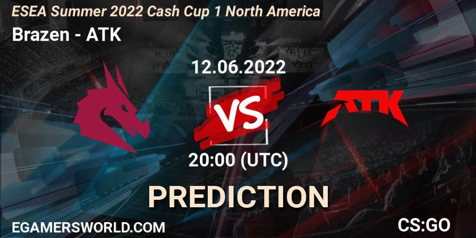 Brazen - ATK: Maç tahminleri. 12.06.2022 at 20:00, Counter-Strike (CS2), ESEA Cash Cup: North America - Summer 2022 #1