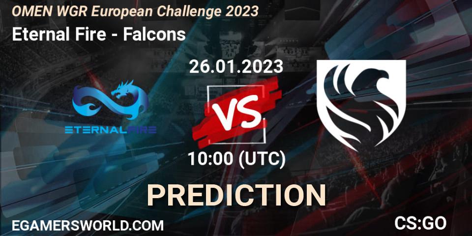 Eternal Fire - Falcons: Maç tahminleri. 26.01.2023 at 10:00, Counter-Strike (CS2), OMEN WGR European Challenge 2023