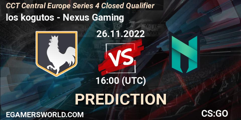 los kogutos - Nexus Gaming: Maç tahminleri. 26.11.2022 at 17:00, Counter-Strike (CS2), CCT Central Europe Series 4 Closed Qualifier