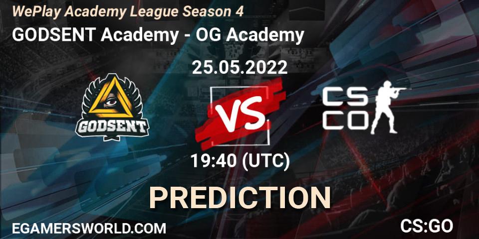 GODSENT Academy - OG Academy: Maç tahminleri. 25.05.2022 at 17:55, Counter-Strike (CS2), WePlay Academy League Season 4