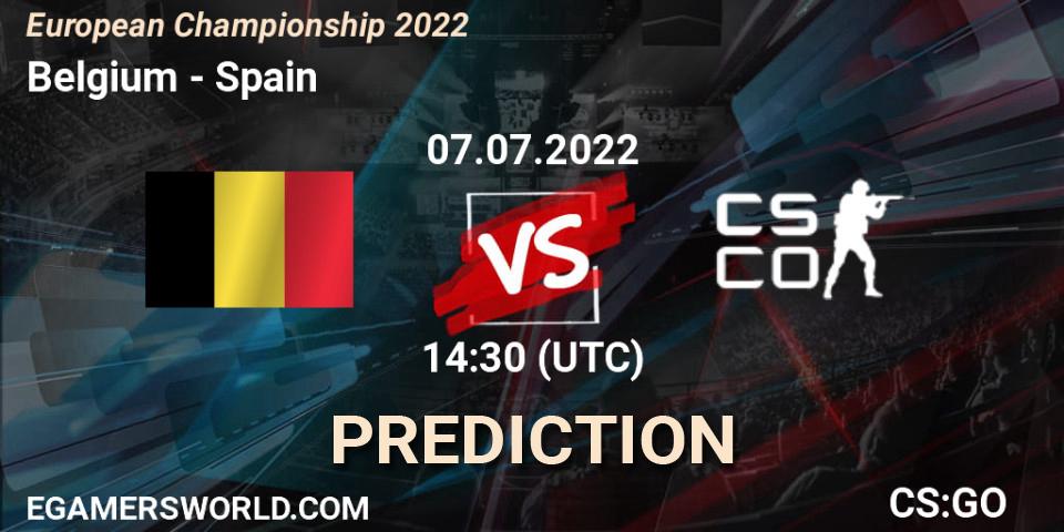 Belgium - Spain: Maç tahminleri. 07.07.2022 at 14:50, Counter-Strike (CS2), European Championship 2022