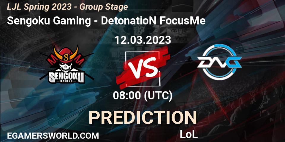 Sengoku Gaming - DetonatioN FocusMe: Maç tahminleri. 12.03.2023 at 08:00, LoL, LJL Spring 2023 - Group Stage