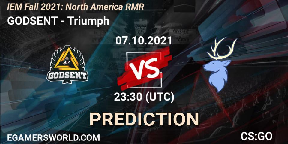 GODSENT - Triumph: Maç tahminleri. 07.10.2021 at 23:30, Counter-Strike (CS2), IEM Fall 2021: North America RMR