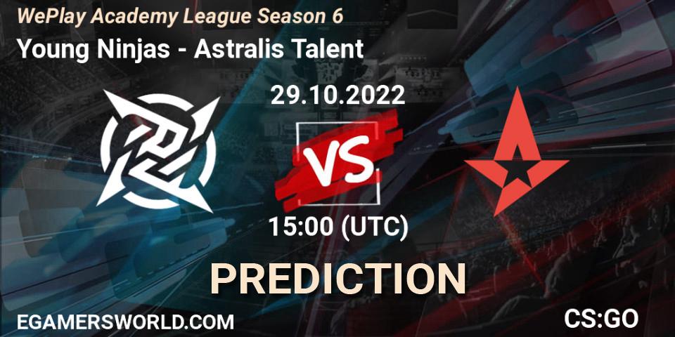 Young Ninjas - Astralis Talent: Maç tahminleri. 29.10.2022 at 15:00, Counter-Strike (CS2), WePlay Academy League Season 6