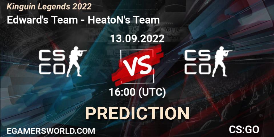 Edward's Team - HeatoN's Team: Maç tahminleri. 13.09.2022 at 15:20, Counter-Strike (CS2), Kinguin Legends 2022