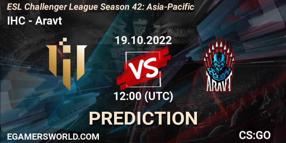 IHC - Aravt: Maç tahminleri. 19.10.2022 at 12:00, Counter-Strike (CS2), ESL Challenger League Season 42: Asia-Pacific