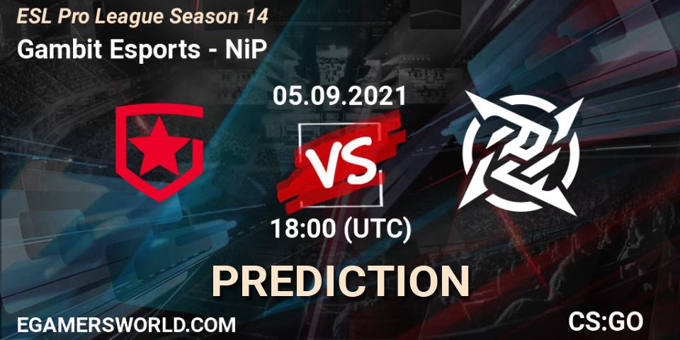 Gambit Esports - NiP: Maç tahminleri. 05.09.2021 at 18:00, Counter-Strike (CS2), ESL Pro League Season 14