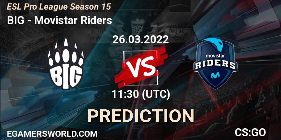 BIG - Movistar Riders: Maç tahminleri. 26.03.2022 at 11:30, Counter-Strike (CS2), ESL Pro League Season 15