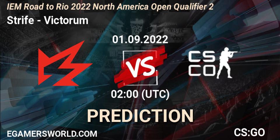 Strife - Victorum: Maç tahminleri. 01.09.2022 at 02:00, Counter-Strike (CS2), IEM Road to Rio 2022 North America Open Qualifier 2