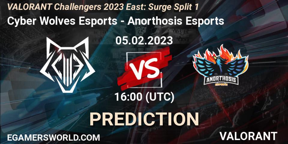 Cyber Wolves Esports - Anorthosis Esports: Maç tahminleri. 05.02.23, VALORANT, VALORANT Challengers 2023 East: Surge Split 1