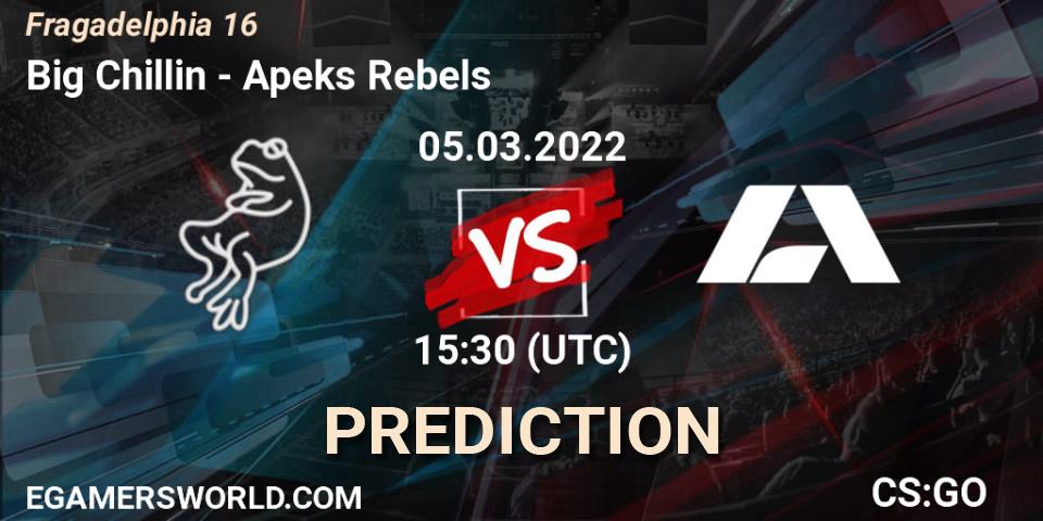 Big Chillin - Apeks Rebels: Maç tahminleri. 05.03.2022 at 15:55, Counter-Strike (CS2), Fragadelphia 16