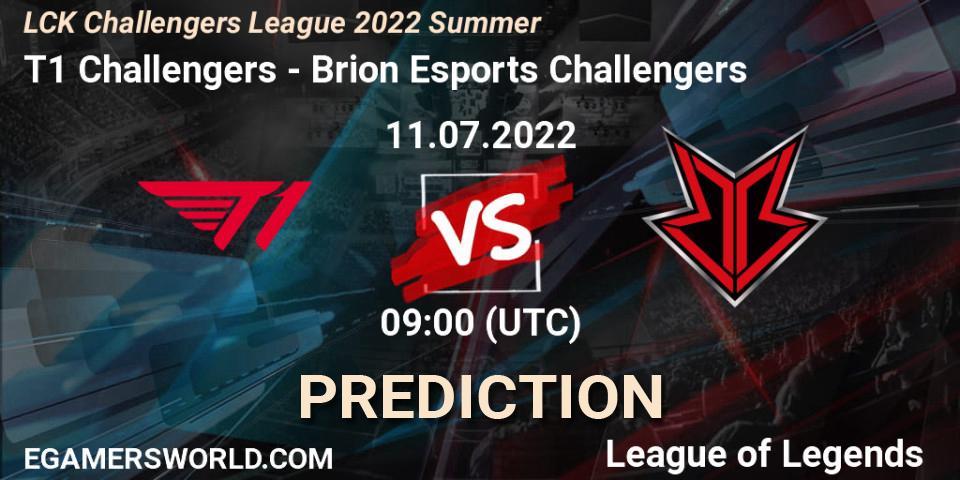 T1 Challengers - Brion Esports Challengers: Maç tahminleri. 14.07.2022 at 06:00, LoL, LCK Challengers League 2022 Summer