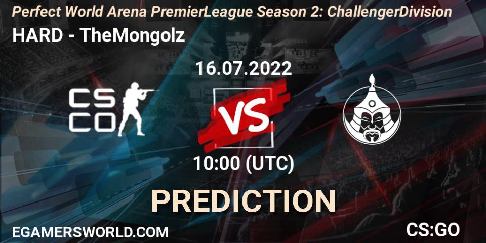HARD - TheMongolz: Maç tahminleri. 16.07.2022 at 13:00, Counter-Strike (CS2), Perfect World Arena Premier League Season 2: Challenger Division