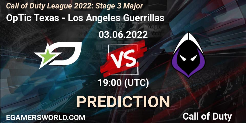 OpTic Texas - Los Angeles Guerrillas: Maç tahminleri. 03.06.2022 at 19:00, Call of Duty, Call of Duty League 2022: Stage 3 Major