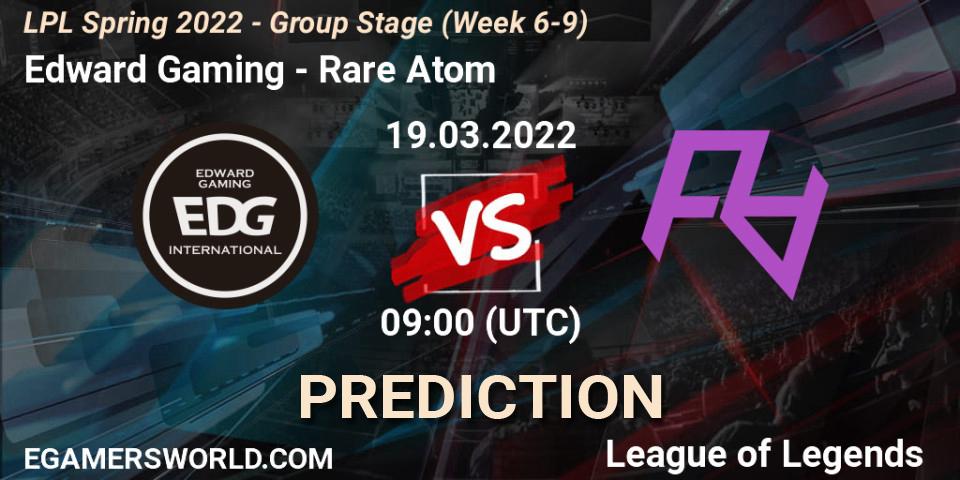 Edward Gaming - Rare Atom: Maç tahminleri. 19.03.22, LoL, LPL Spring 2022 - Group Stage (Week 6-9)