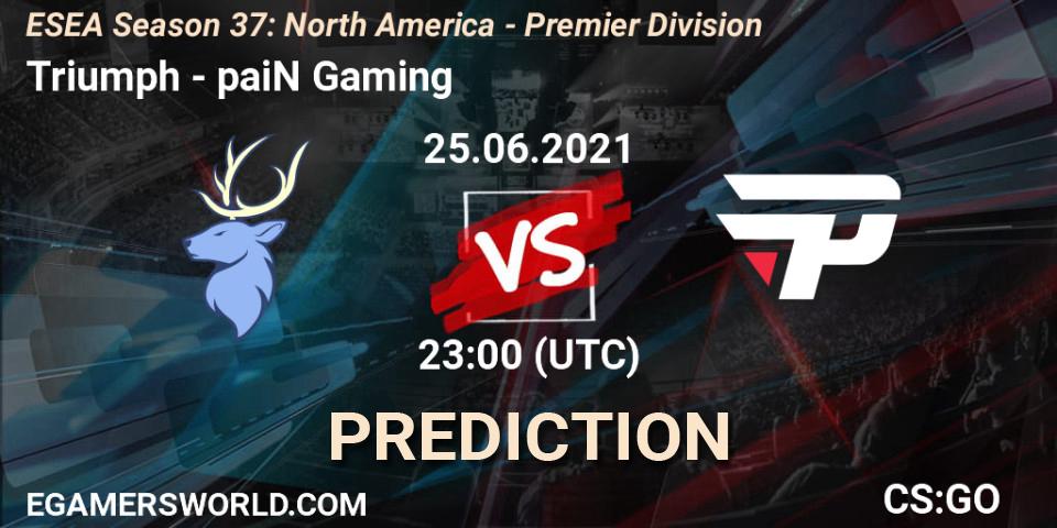 Triumph - paiN Gaming: Maç tahminleri. 25.06.2021 at 23:00, Counter-Strike (CS2), ESEA Season 37: North America - Premier Division