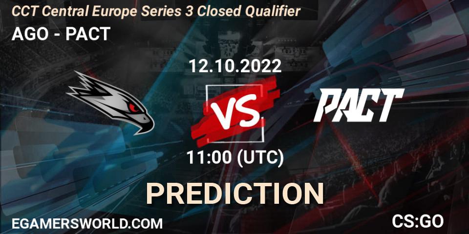 AGO - PACT: Maç tahminleri. 12.10.2022 at 11:00, Counter-Strike (CS2), CCT Central Europe Series 3 Closed Qualifier