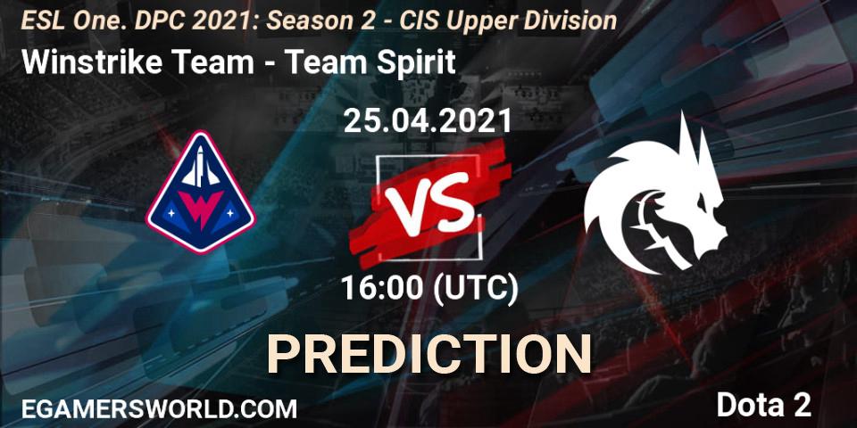 Winstrike Team - Team Spirit: Maç tahminleri. 25.04.2021 at 15:55, Dota 2, ESL One. DPC 2021: Season 2 - CIS Upper Division