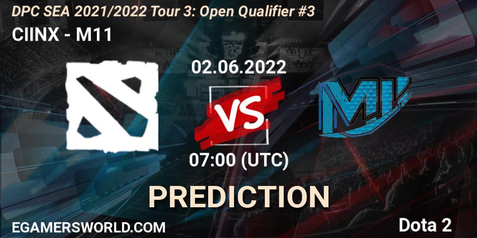 CIINX - M11: Maç tahminleri. 02.06.2022 at 07:00, Dota 2, DPC SEA 2021/2022 Tour 3: Open Qualifier #3