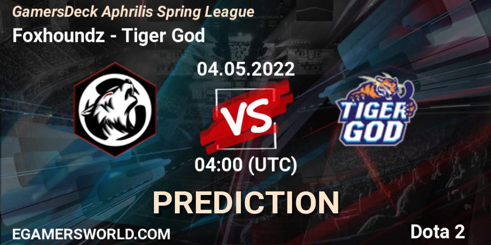 Foxhoundz - Tiger God: Maç tahminleri. 04.05.2022 at 04:00, Dota 2, GamersDeck Aphrilis Spring League