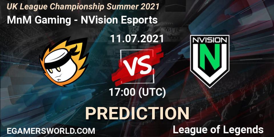 MnM Gaming - NVision Esports: Maç tahminleri. 11.07.2021 at 17:00, LoL, UK League Championship Summer 2021