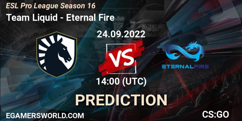 Team Liquid - Eternal Fire: Maç tahminleri. 24.09.22, CS2 (CS:GO), ESL Pro League Season 16