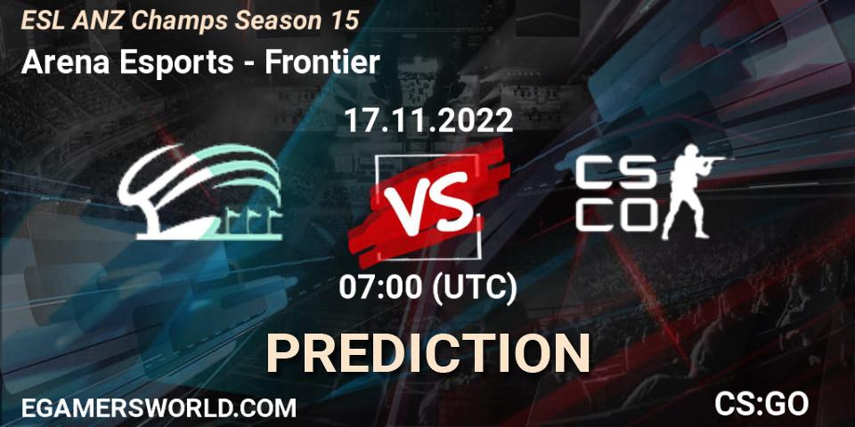 Arena Esports - Frontier: Maç tahminleri. 17.11.2022 at 07:00, Counter-Strike (CS2), ESL ANZ Champs Season 15