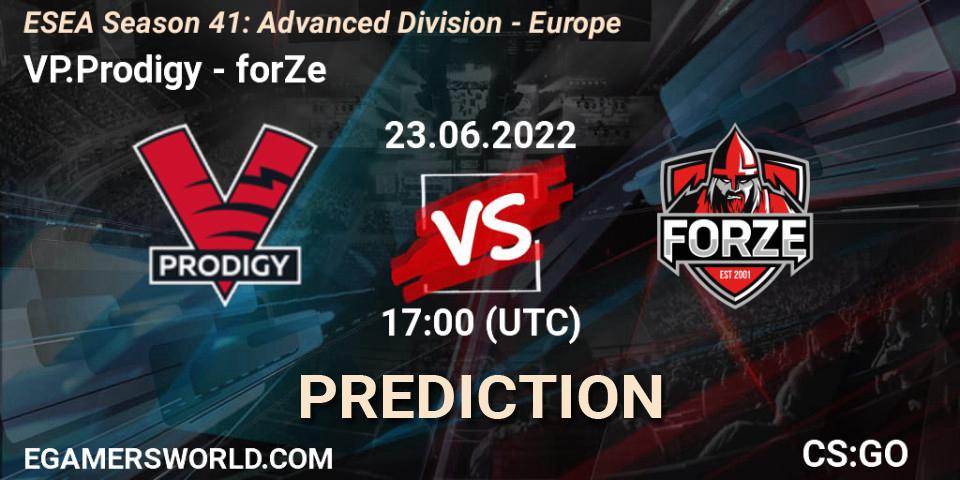 VP.Prodigy - forZe: Maç tahminleri. 23.06.2022 at 17:05, Counter-Strike (CS2), ESEA Season 41: Advanced Division - Europe