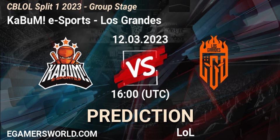KaBuM! e-Sports - Los Grandes: Maç tahminleri. 12.03.23, LoL, CBLOL Split 1 2023 - Group Stage