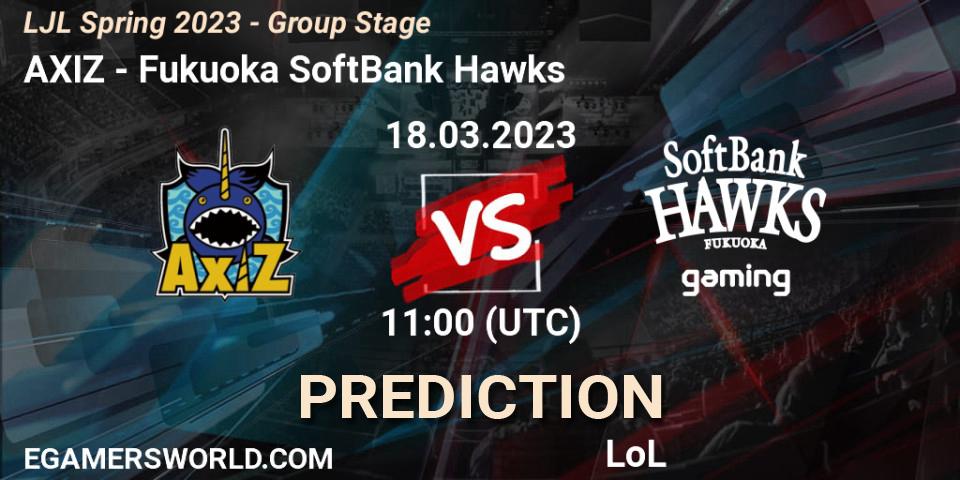 AXIZ - Fukuoka SoftBank Hawks: Maç tahminleri. 18.03.23, LoL, LJL Spring 2023 - Group Stage