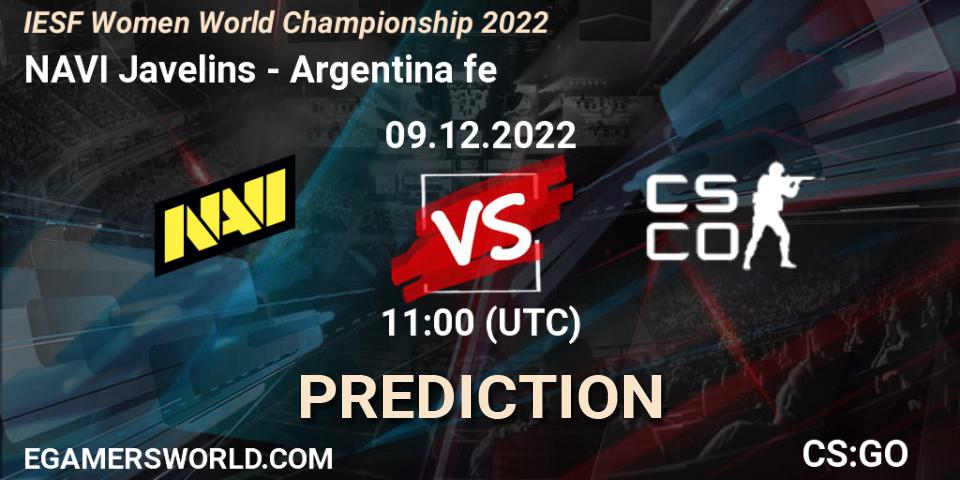 NAVI Javelins - Argentina fe: Maç tahminleri. 09.12.22, CS2 (CS:GO), IESF Female World Esports Championship 2022