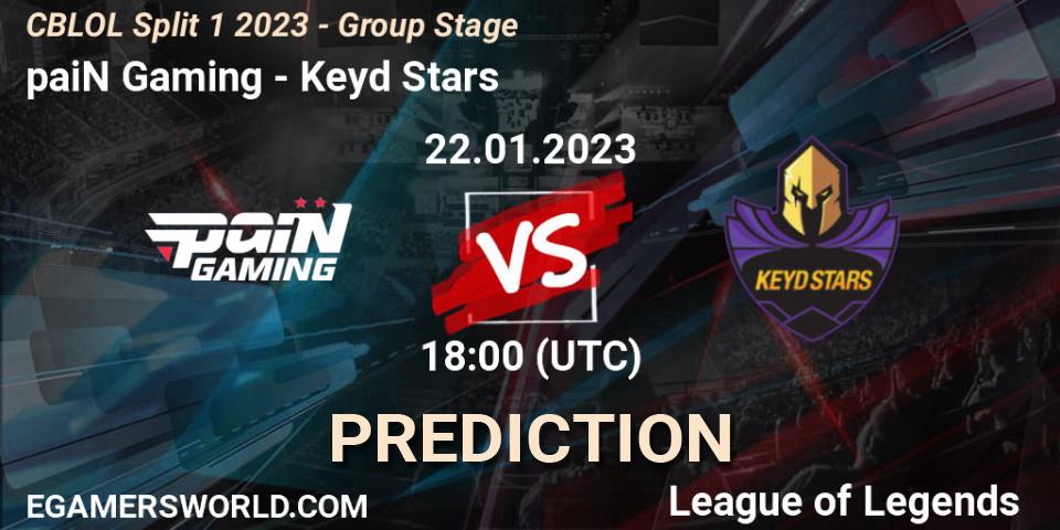 paiN Gaming - Keyd Stars: Maç tahminleri. 22.01.2023 at 18:15, LoL, CBLOL Split 1 2023 - Group Stage