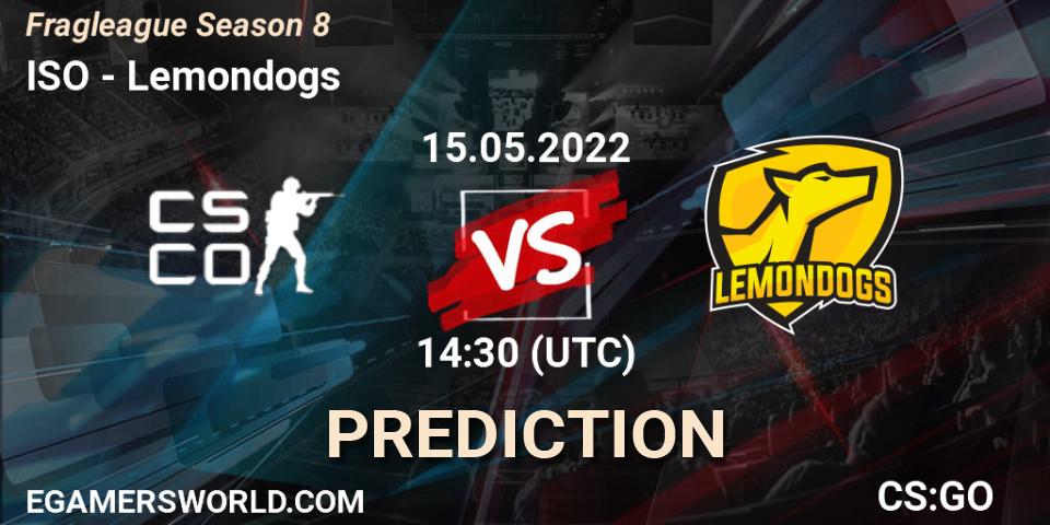 ISO Esports - Lemondogs: Maç tahminleri. 15.05.2022 at 14:30, Counter-Strike (CS2), Fragleague Season 8