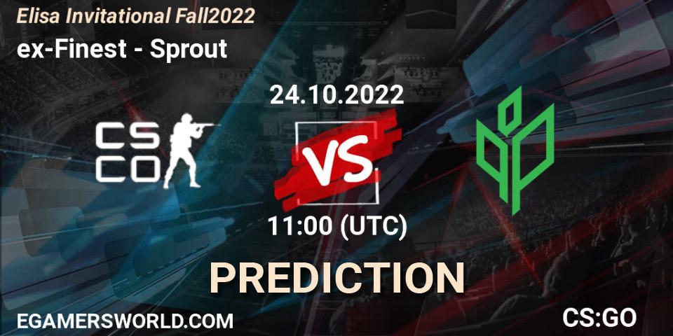 ex-Finest - Sprout: Maç tahminleri. 24.10.2022 at 11:00, Counter-Strike (CS2), Elisa Invitational Fall 2022